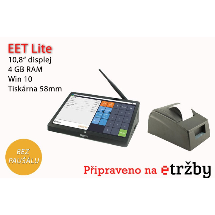 EET Lite – Pipo X10, Profi účtenka a tiskárna 58 mm